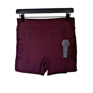 NWT RAG Deep Plum Biker Shorts Activewear XL